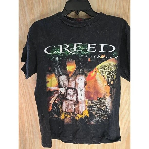 2002 Creed Weathered World Tour Band T-Shirt Reprint digital tee Unisex NH26578