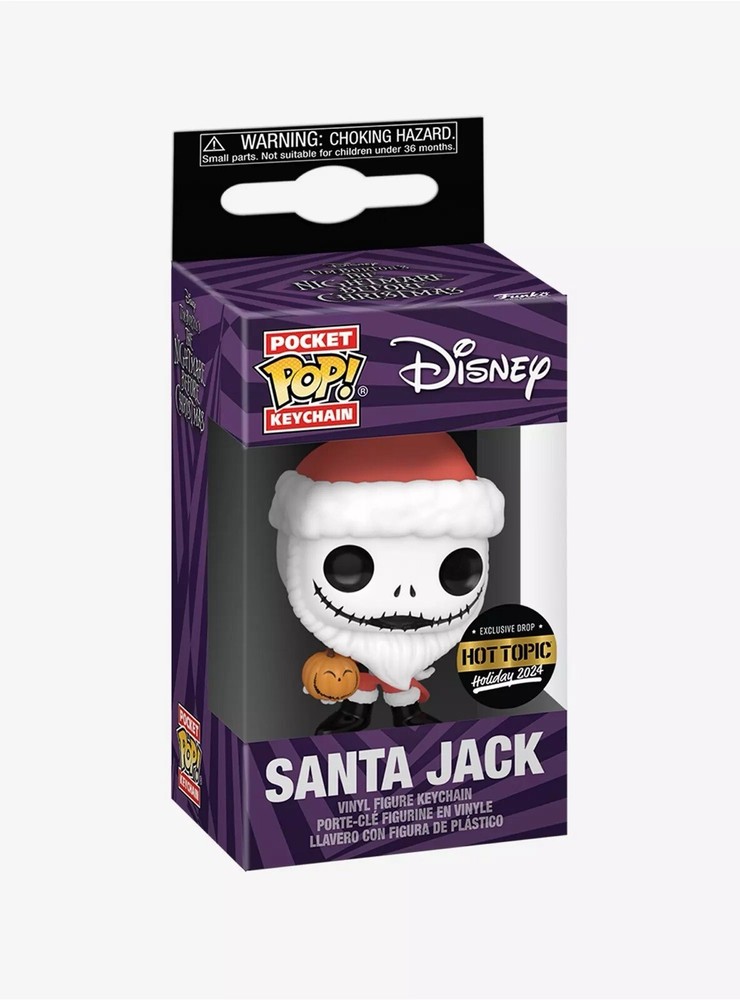 Funko Pocket Pop Disney Nightmare Before Christmas Santa Jack Vinyl Keychain NIB