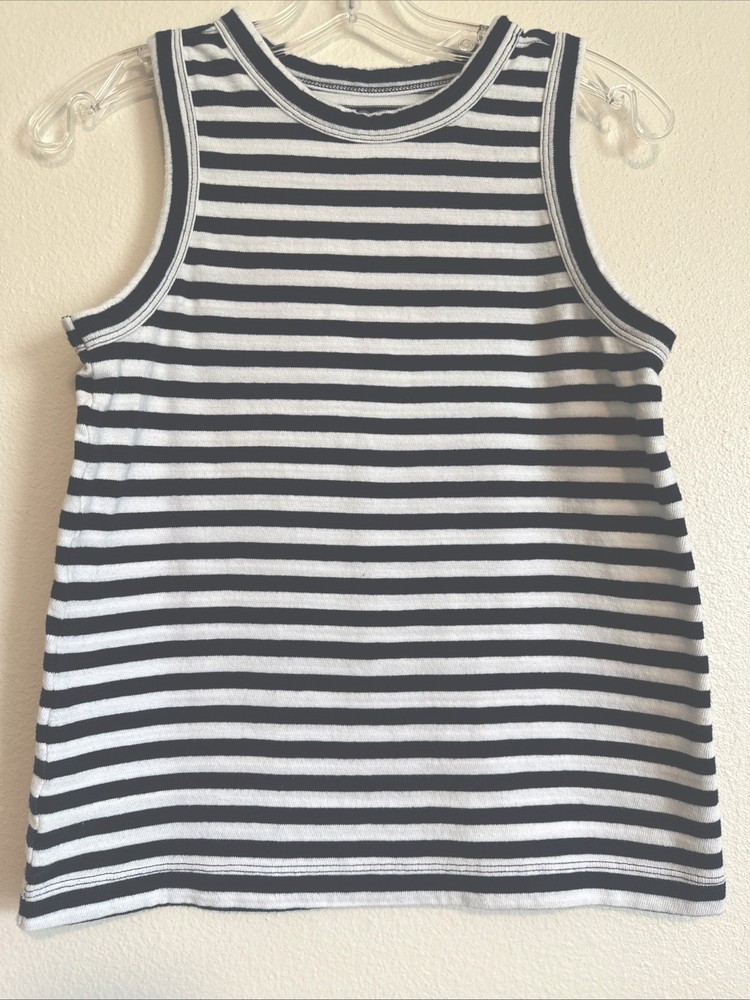 Loft Women's Sleeveless Tank Top Navy Blue White Stripe Size XS