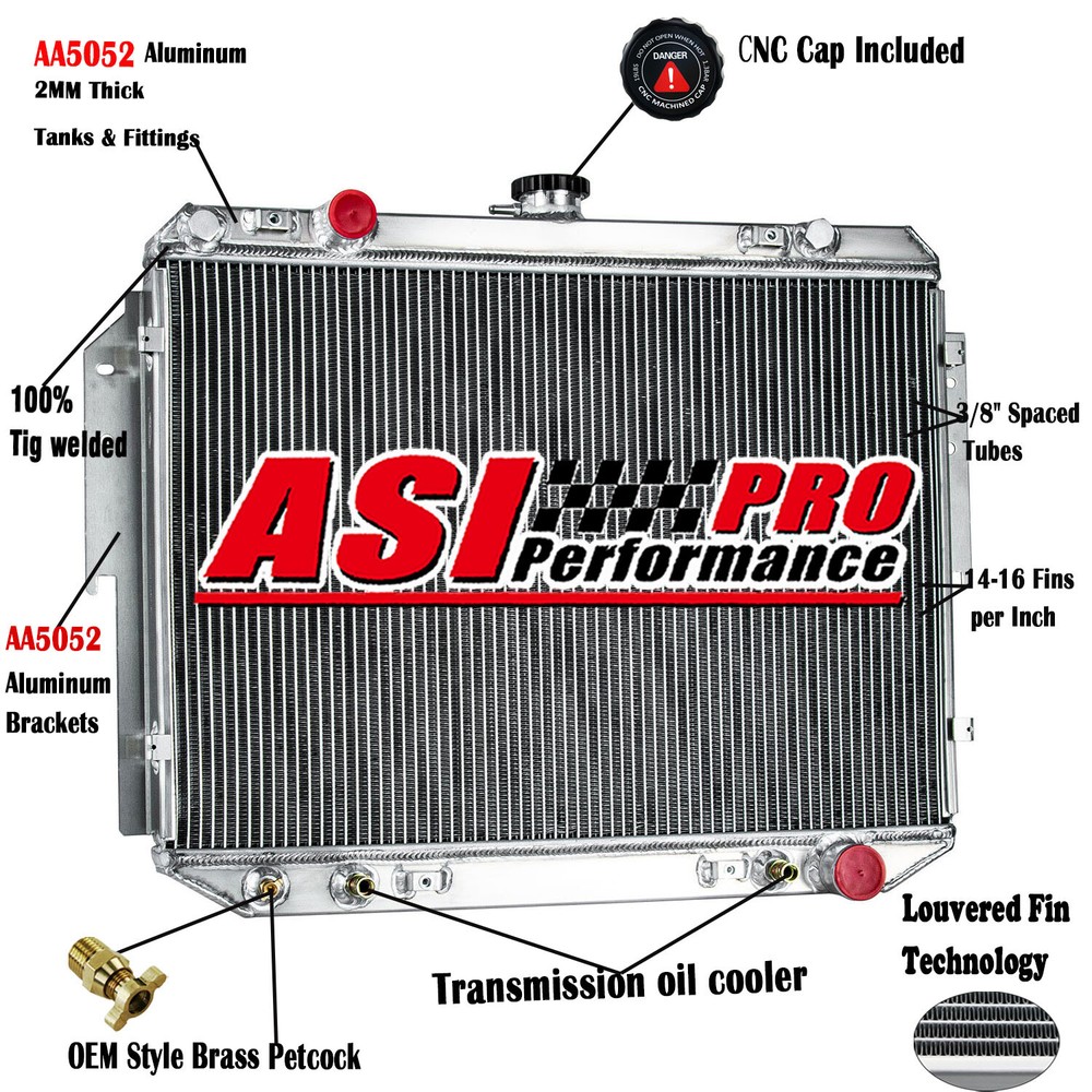 4 Row Radiator For 1979-03 Dodge B150 B250 B350 B1500 B2500 Ram 1500 2500 3500