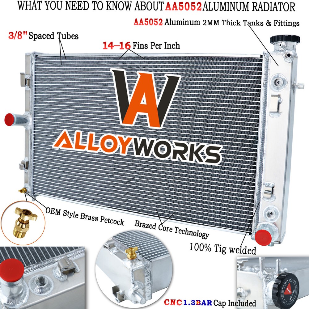 4 Rows Core Aluminum Radiator For 2005 2006 Pontiac GTO Base 6.0L 364Cu V8