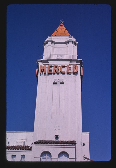 Photo:Merced California 1987 Merced Theater Main Street Tower
