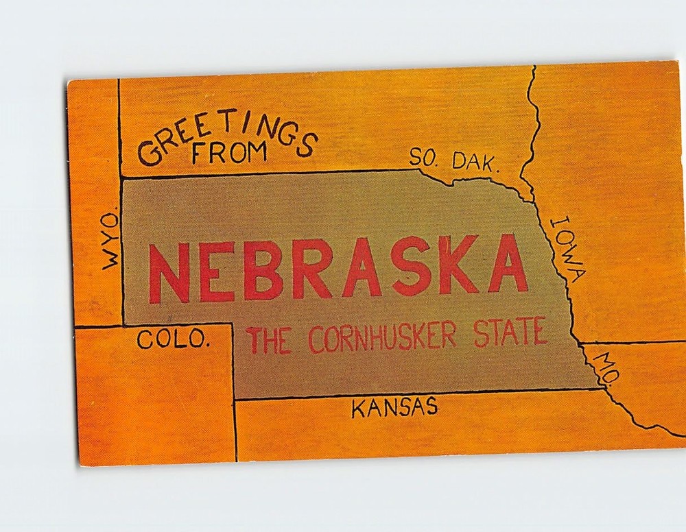 Postcard Greetings from Nebraska The Cornhusker State USA