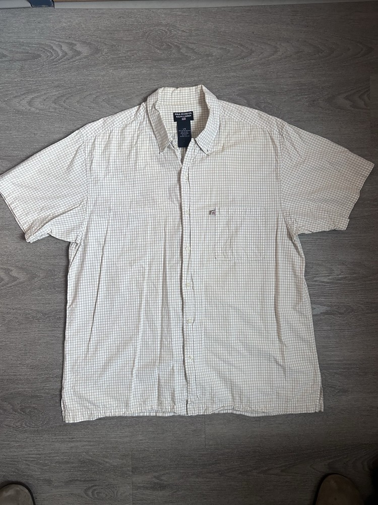 VINTAGE Polo Golf Ralph Lauren Caldwell Loop Collar Shirt M Plaid Cotton 90s | e