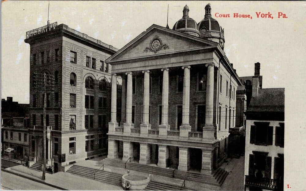 Exterior View Court House York PA-Pennsylvania, Vintage Postcard c1915