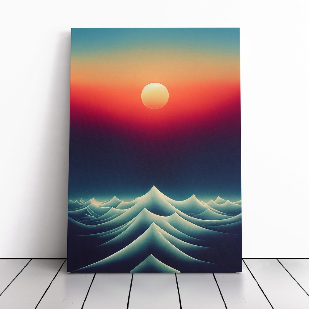 Abstract Mountain Sunset No.4 Canvas Wall Art Print Framed Picture Home Decor