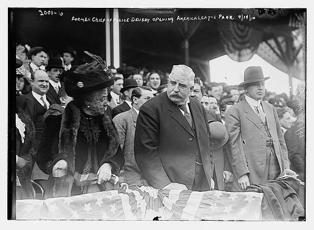 Photo:Former Chief of Police Devry Opening American League Park 1910