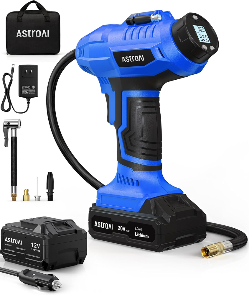 20V Cordless Tire Inflator with Rechargeable Battery up to 160PSI