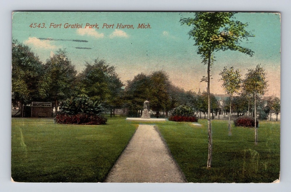 Port Huron MI-Michigan, Fort Gratiot Park, Antique Vintage Souvenir Postcard