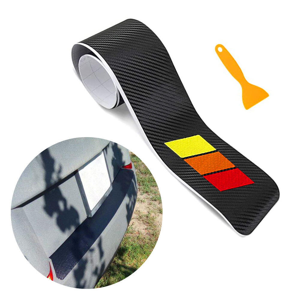 Tri-color Rear Trim Protector Bumper Strip Trunk Guard Sill Scratch Pad Cover