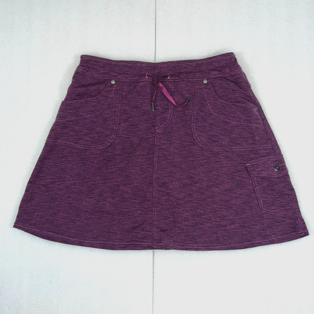 Kuhl Mova Women's Small Skort Skirt Shorts Stretch Knit Pockets Heathered Plum