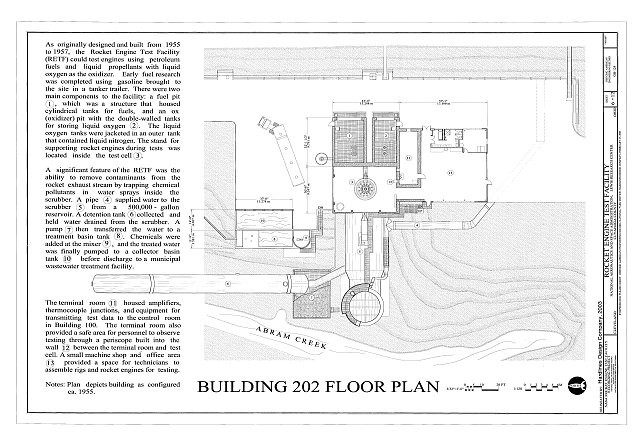 Cleveland Ohio USA 1955 NASA Glenn Rocket Engine Testing Facility Floor Plan