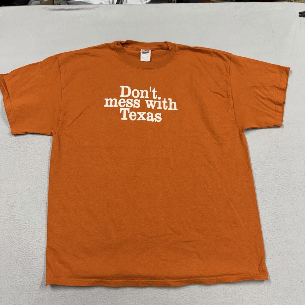 Delta Shirt Mens XL Orange Don't Mess With Texas Graphic Slogan T-Shirt Tee