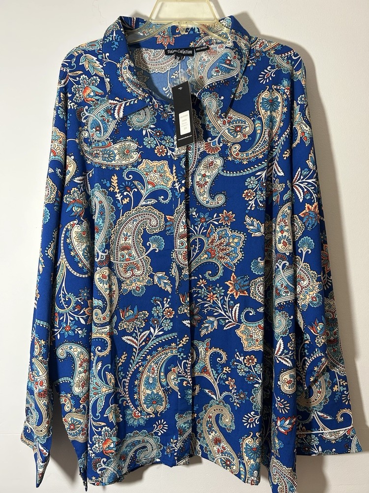Tolani Collection Women's, Paisley, Long Sleeves, 3XL, New With Tags