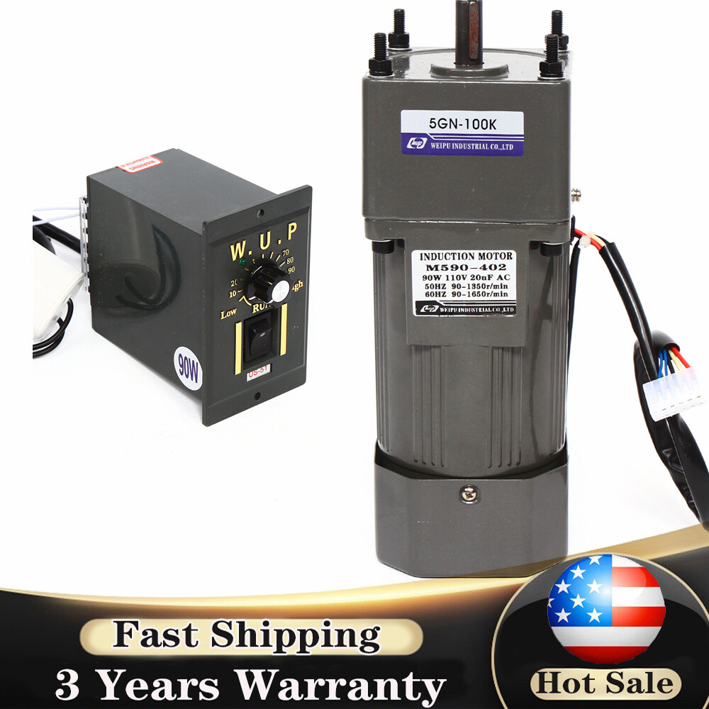 AC Gear Motor Electric Motor Variable Speed Controller 13.5RPM 1:100 90W AC110V