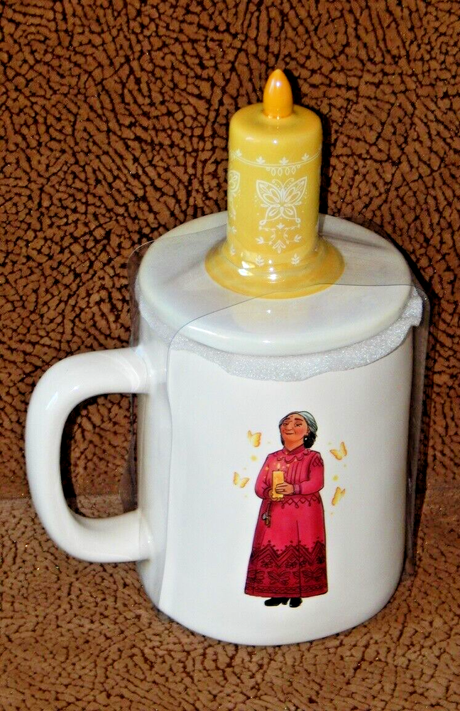 Rae Dunn Disney Encanto Abuela White Iridescent Ceramic Candle Mug Topper New-image