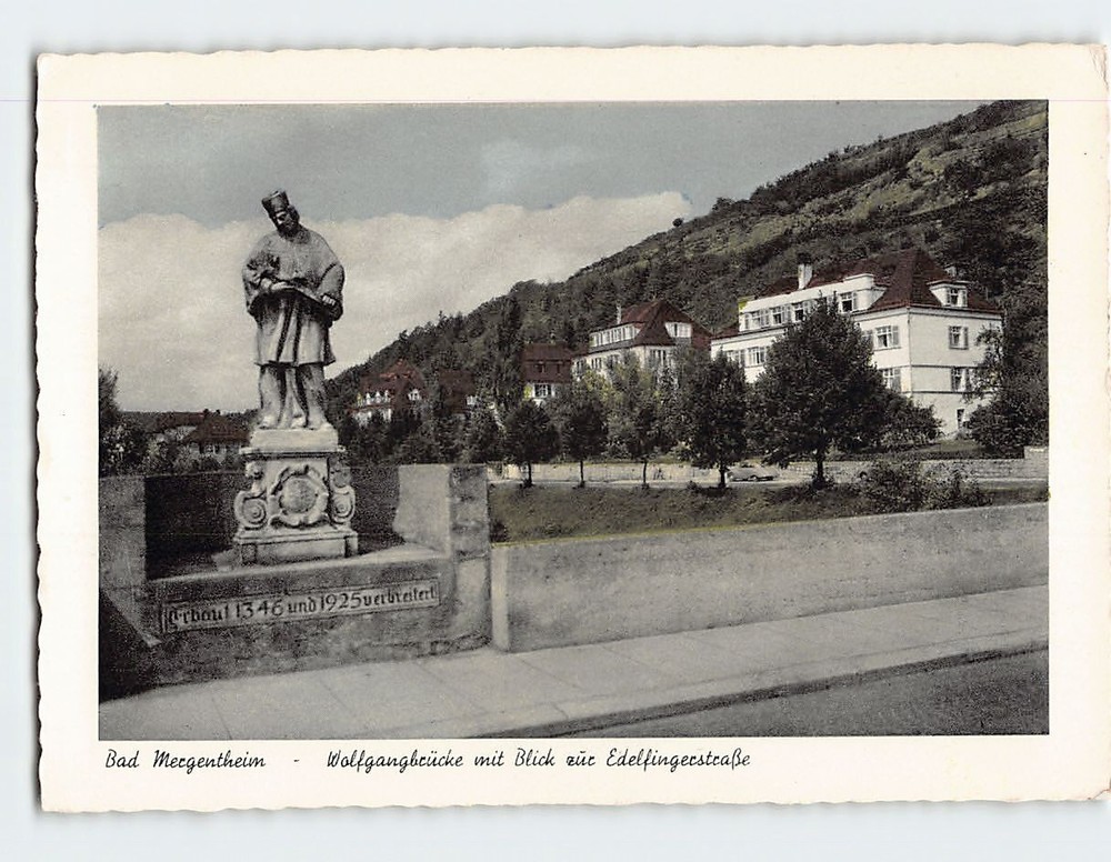 Postcard Wolfgangsbrücke Bad Mergentheim Germany