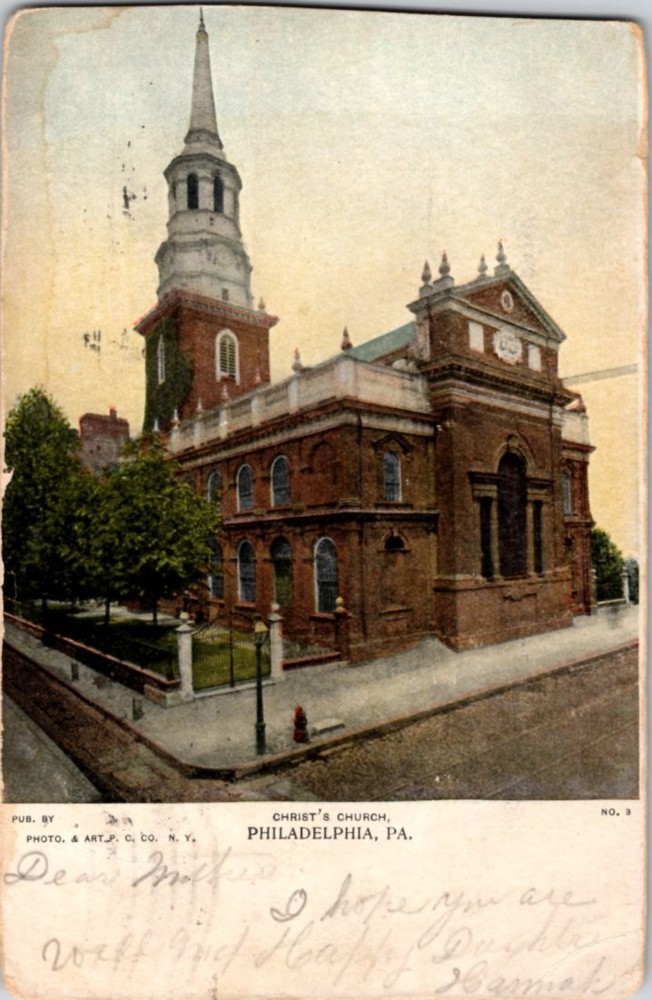 Pre-1907 CHRIST CHURCH Philadelphia Pennsylvania PA m/14 BJ6006