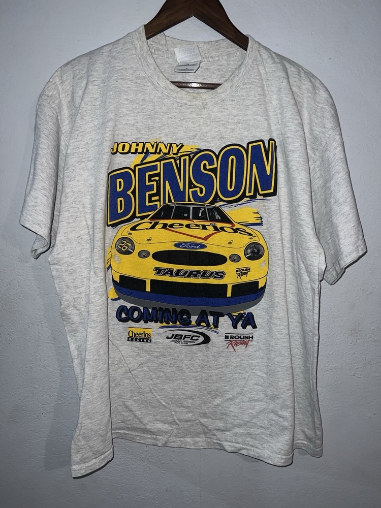 Vintage Y2K 90s NASCAR Johnny Benson Cheerios Racing Car Graphic Shirt Size XL