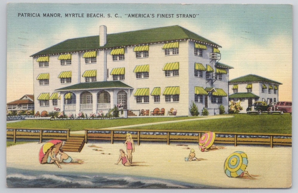 Patricia Manor Myrtle Beach SC Linen Postcard 1941 