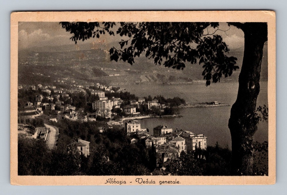 Croatia- Abbazia Kvarner Bay City View Souvenir Postal Old PC Vintage Postcard