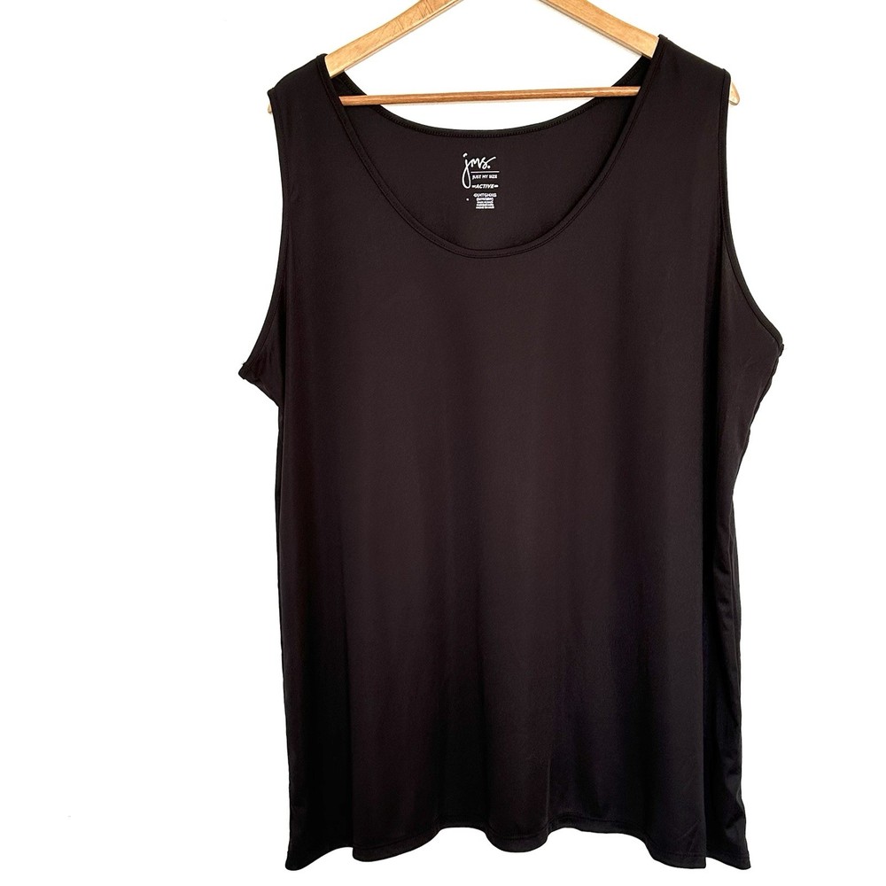 JMS Just My Size Plus Shirt Women’s Black Active Athletic Workout Sleeveless Top