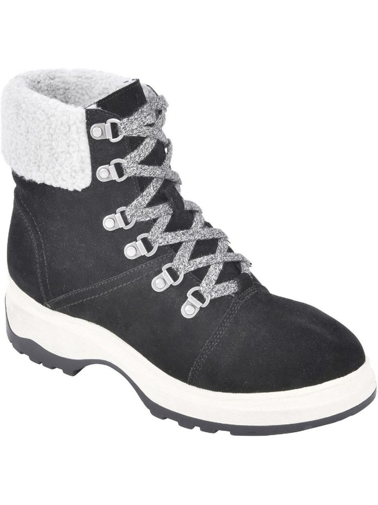 WHITE MOUNTAIN Womens Black Water Resistant Bravo Platform Lace-Up Booties 5.5 M