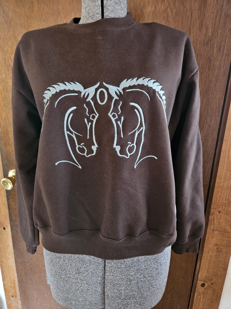 Vintage Body Chemistre Sweatshirt Embroidered Horseheads Size M