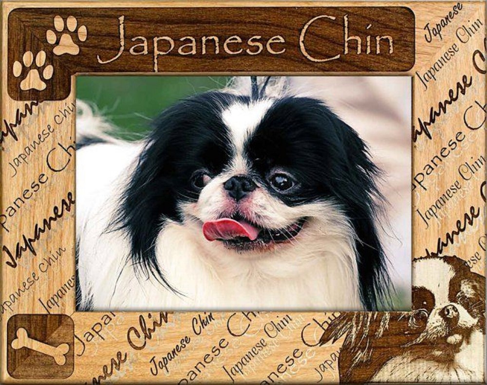 Japanese Chin Laser Engraved Wood Picture Frame (4 x 6)