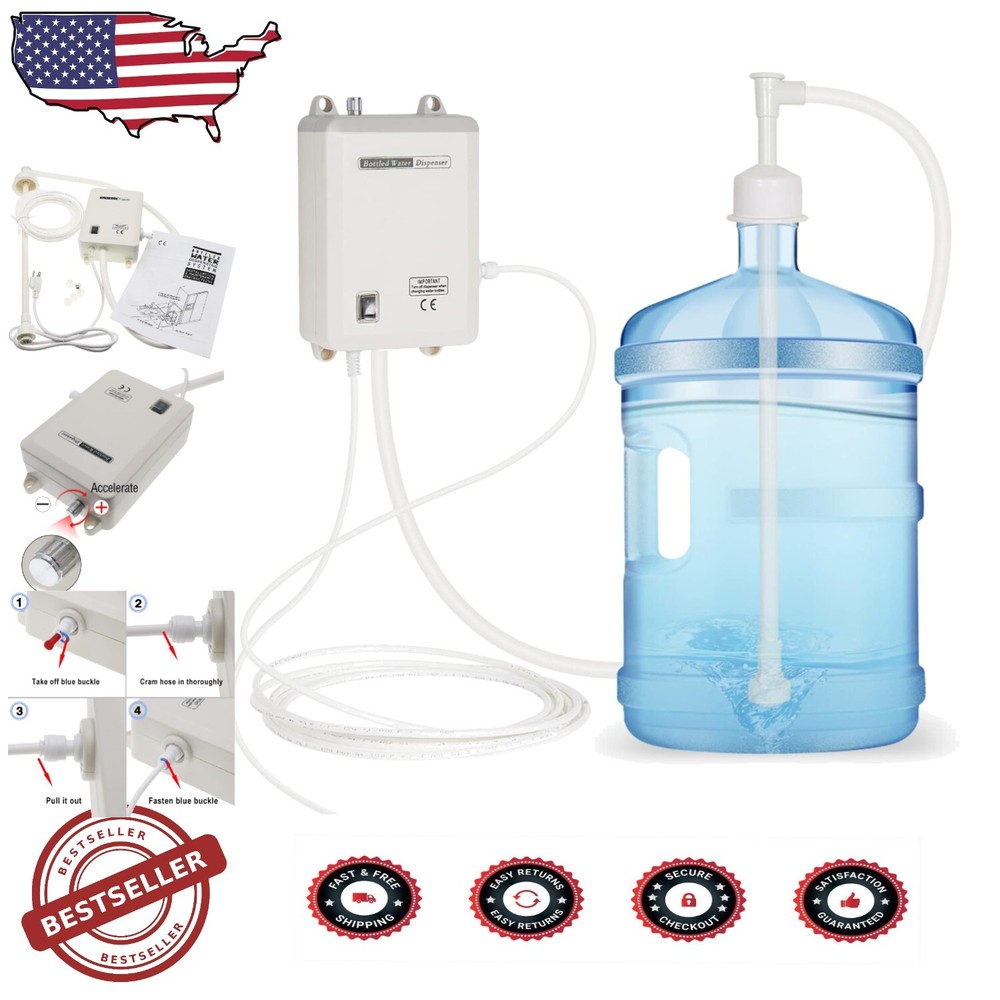 Quiet 5 Gallon AC Drinking Water Pump with Adjustable Speed - Food Grade Safety-image