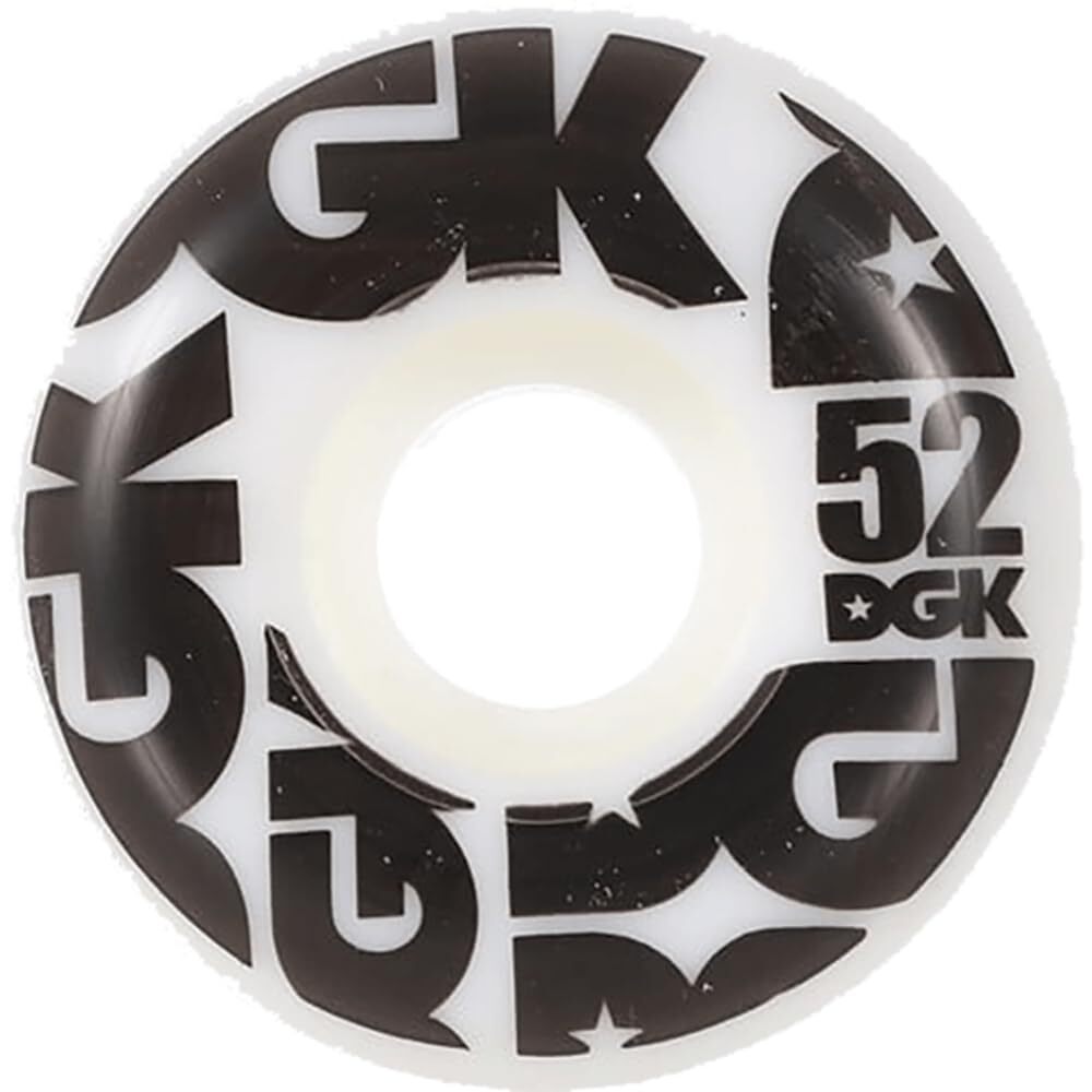 DGK Street Formula 50mm 101A White/Black Skateboard Wheels (Set of 4)
