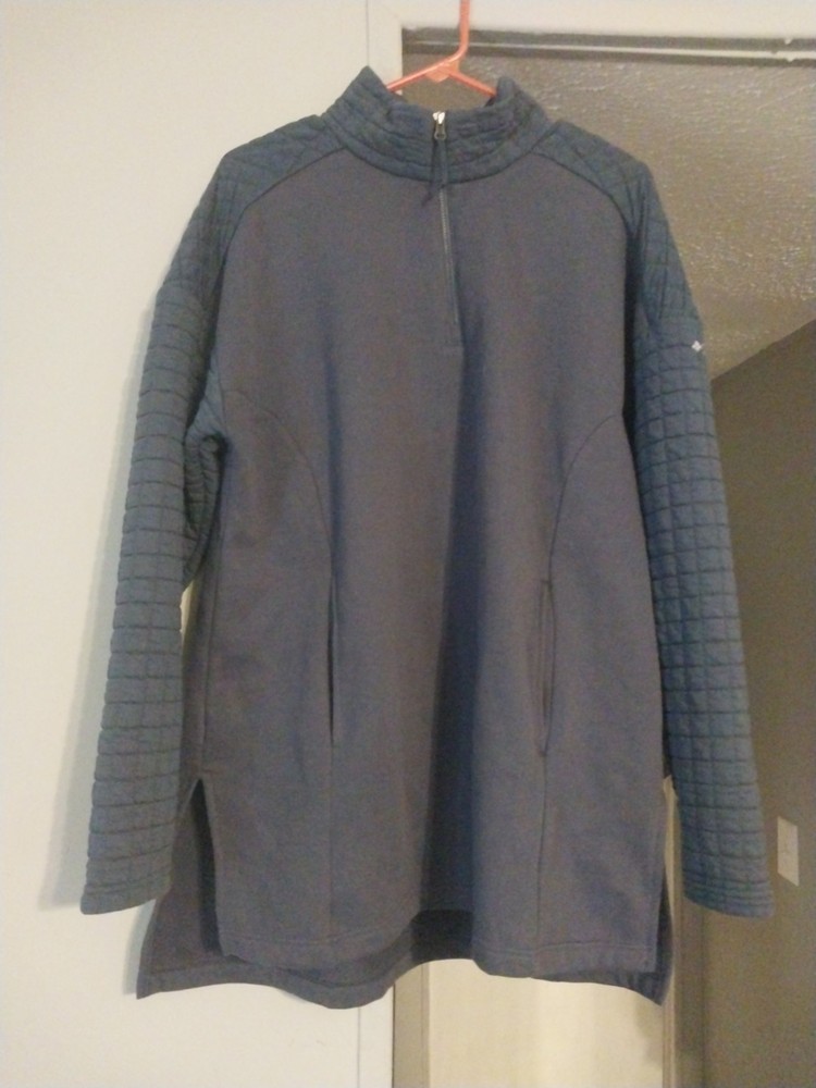 Women's Columbia Quarter Zip Size Large Navy Blue Fleece Pullover