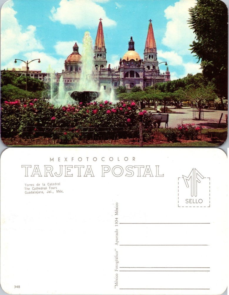 Torre De La Catedral Guadalajara Jalisco Mexico Postcard