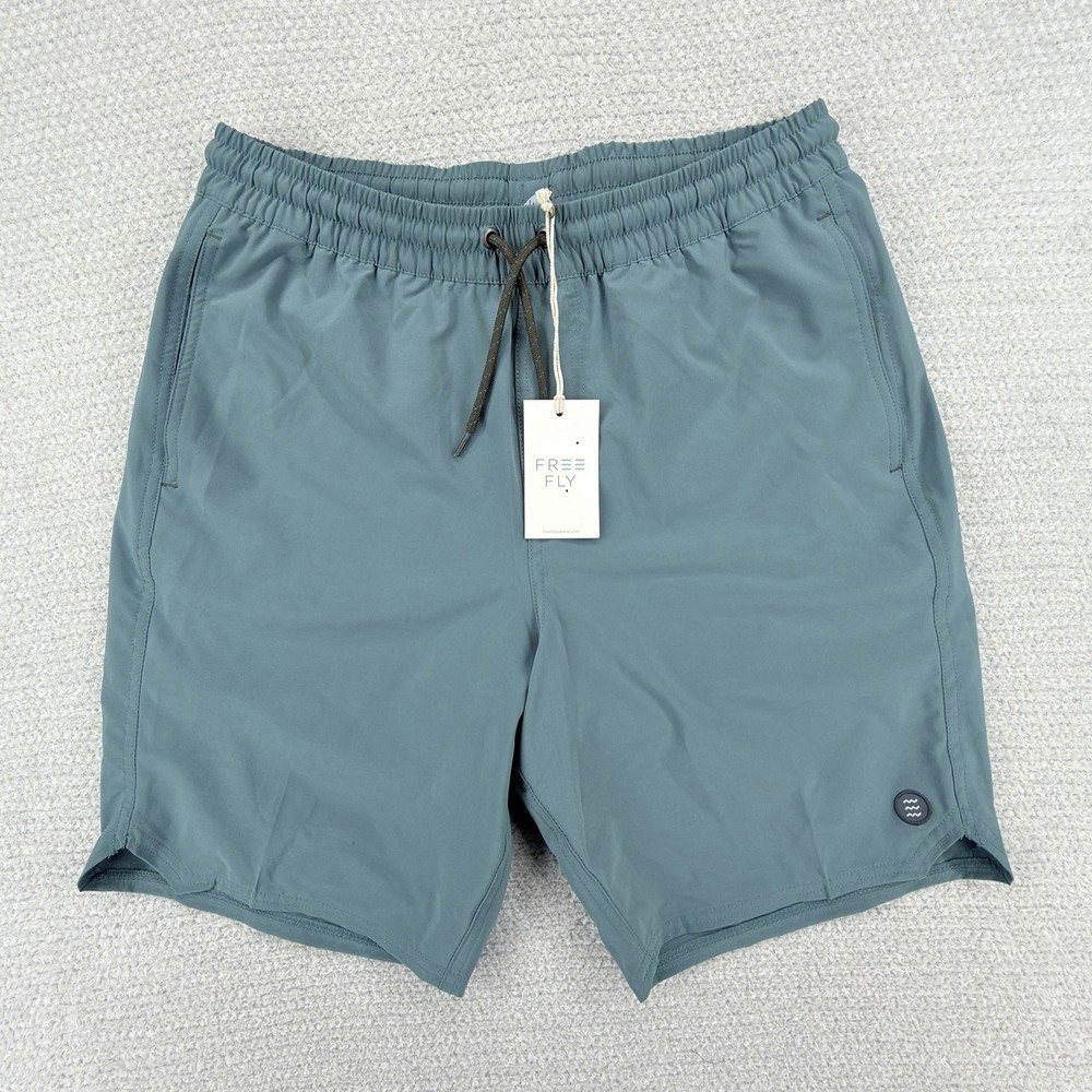 NEW Free Fly Lined Swell Short Mens Medium Blue Current Performance Stretch Gym