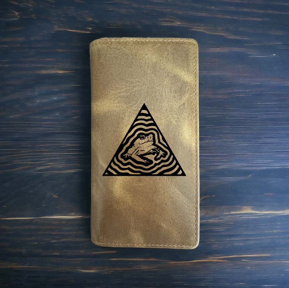 Trippy Frog Rodeo Wallet Cowboy Western Buffalo Leather Premium Abstract NEW-image