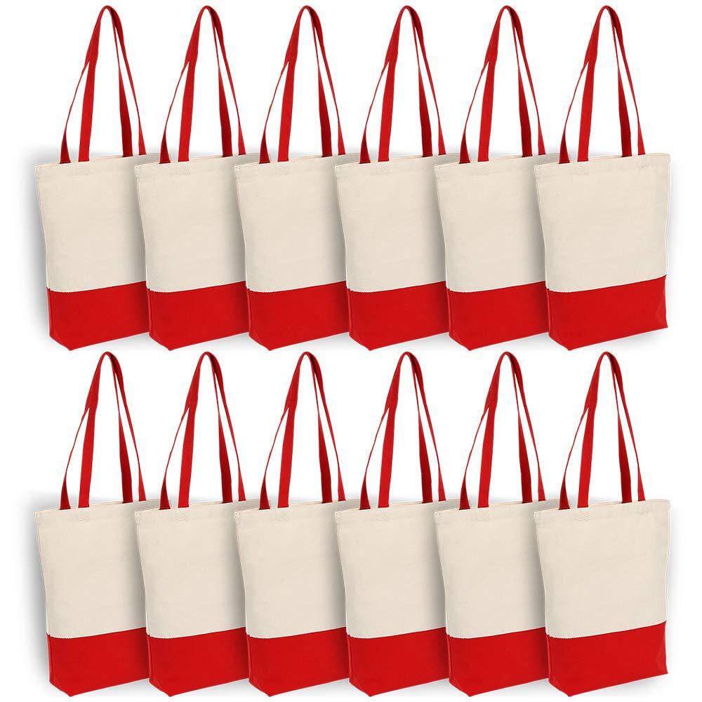 Heavy Duty 12 oz Cotton Canvas Bag with Bottom Gusset Grocery Beach Shopping ...