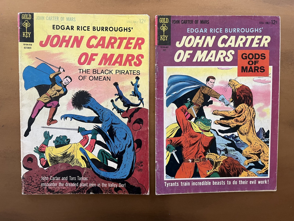 John Carter Of Mars #2 & 3  July 1964 - Gold Key - Silver age - 5.0