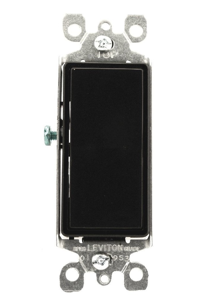 Leviton Decora 15 Amp 3 Way AC Quiet Switch Black Residential Grade-image