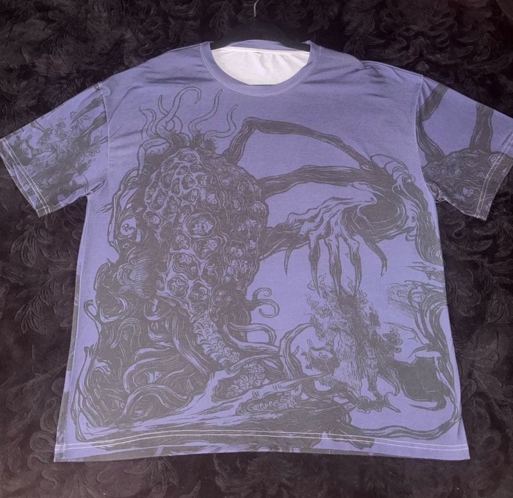 Extra large mens purple anime gothic graphic t shirt