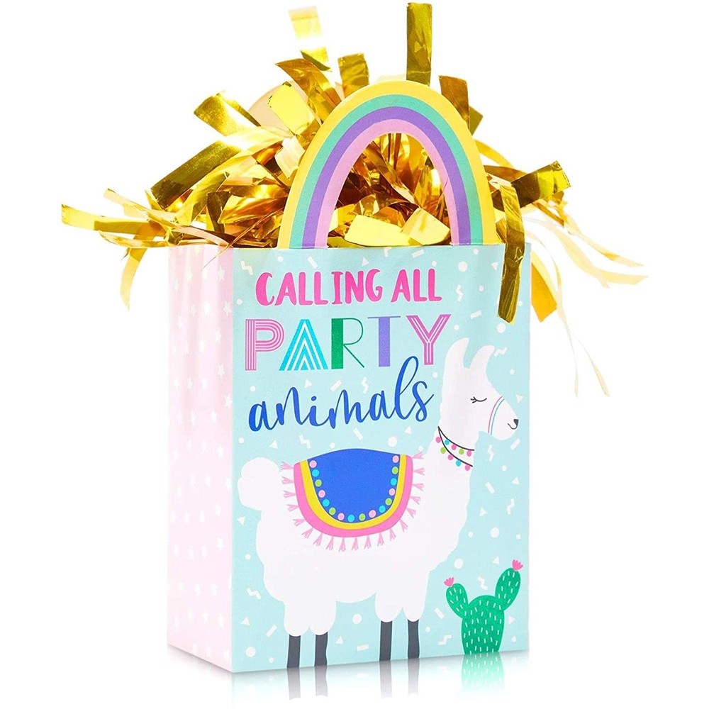 Balloon Weight Pack - 6 Oz, 6 Pack, Gold Llama Gift Bag Style - Weight for Pa...