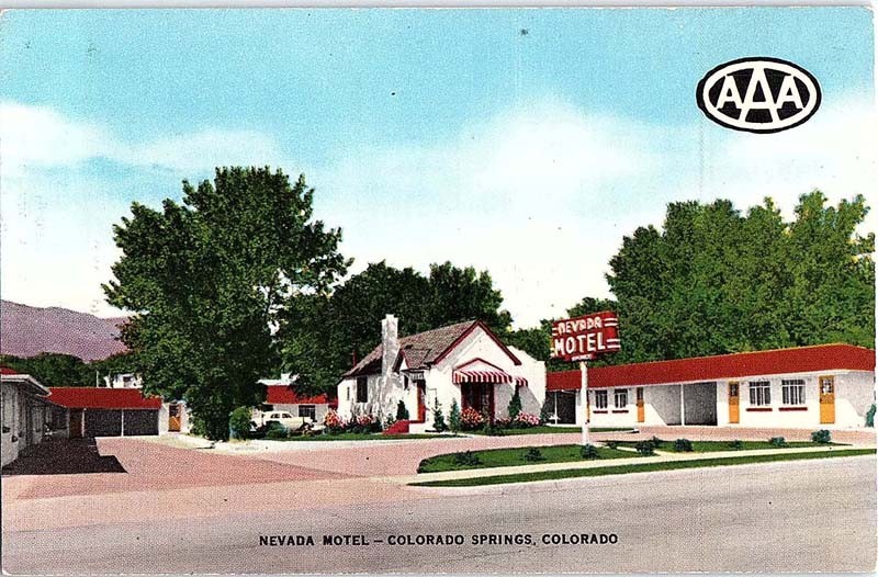 Postcard MOTEL SCENE Colorado Springs Colorado CO m/09 AI7351