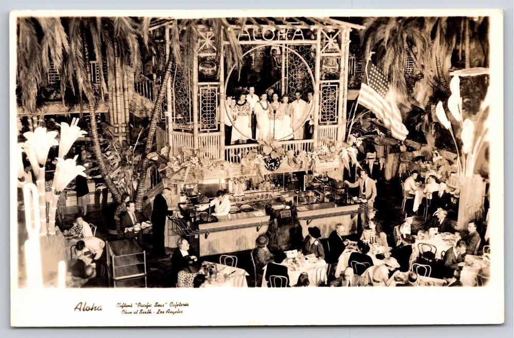 RPPC~Clifton's Pacific Seas Cafeteria Los Angeles California~Real Photo Postcard