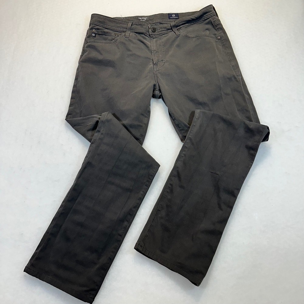 AG Adriano Goldschmied The Everett Slim Straight Pants Mens 34x34 Grey Office