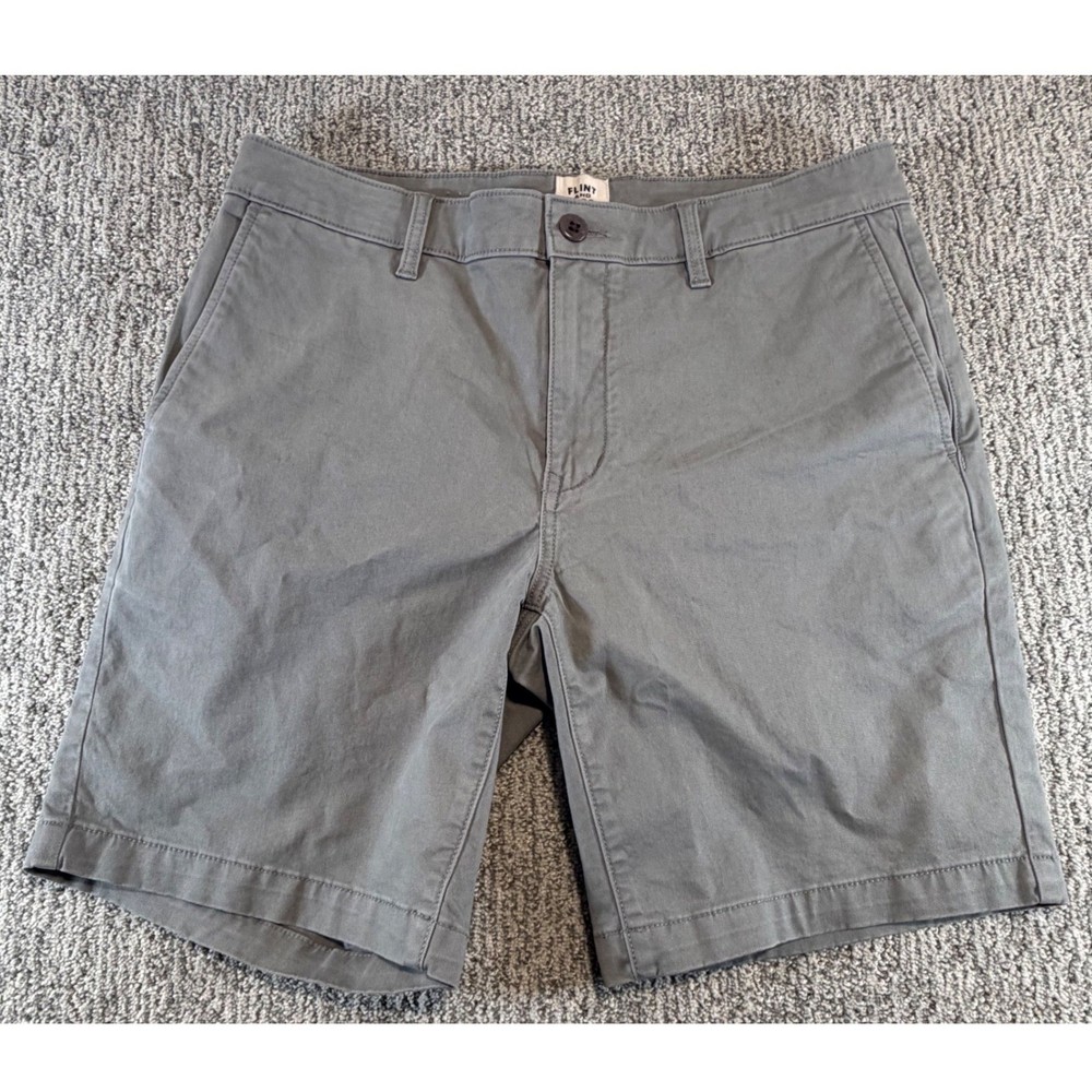 Flint and Tinder Shorts Mens 33* Grey 365 Chino Cotton Stretch 9 Inch Inseam