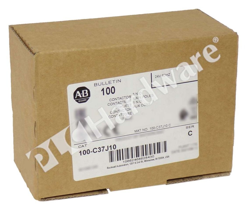 Surplus Open Allen Bradley 100-C37J10 /C MCS-C IEC Contactor 3-Pole 37A 24V Coil