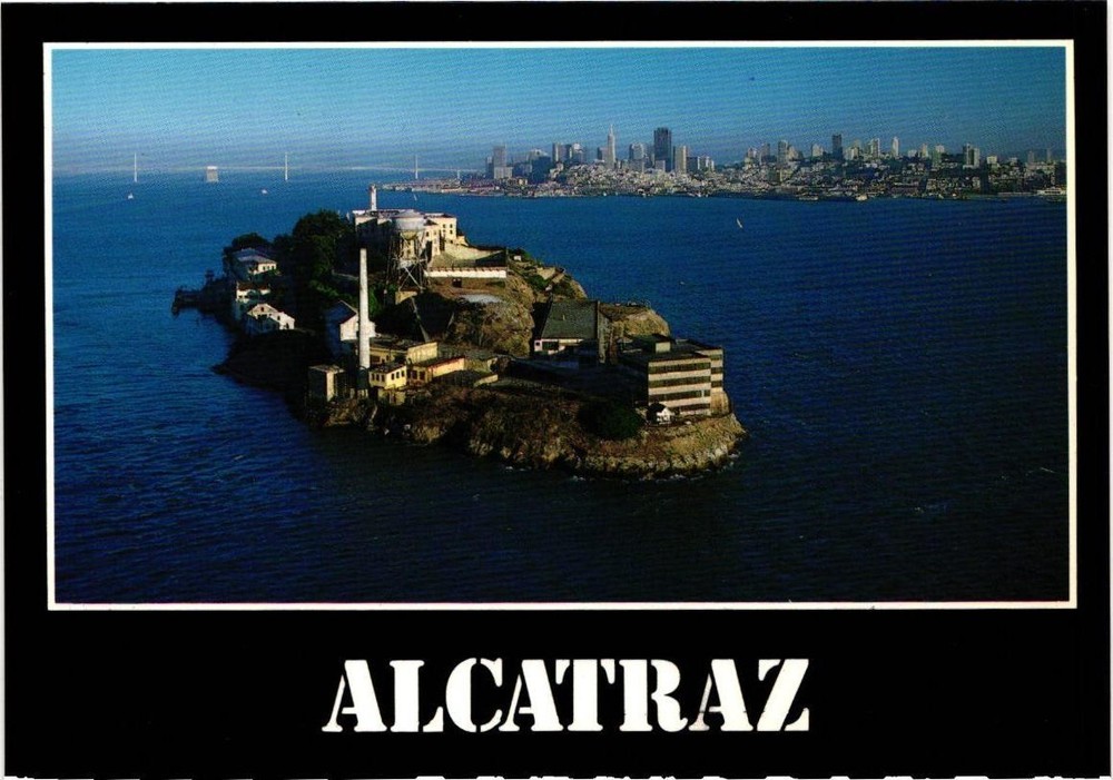 Alcatraz Island San Francisco Bay Aerial View Postcard Smith Novelty Co.