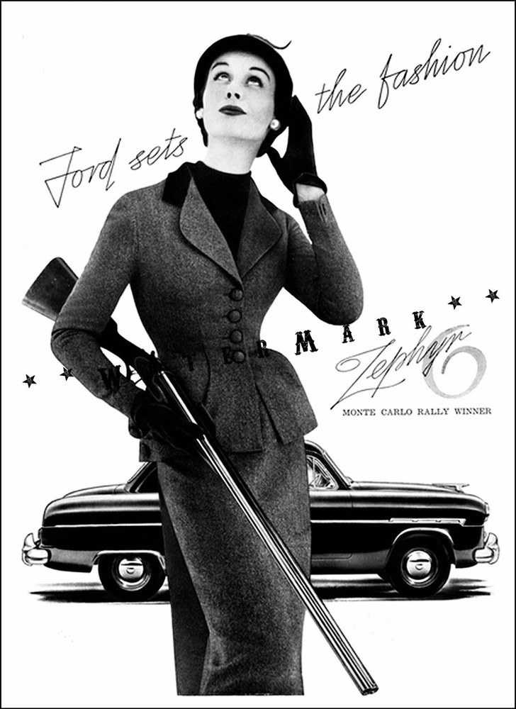 1953 Ford Zephyr Car Vintage Poster Print Classic Auto Wall Art Decor