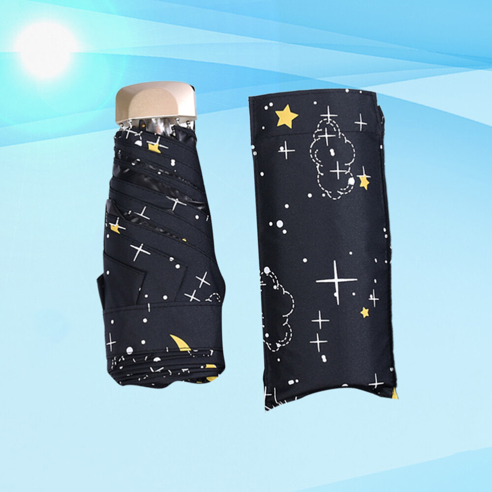 Compact 5-Fold Vinyl Parasol with UV Protection and Rain Resistance