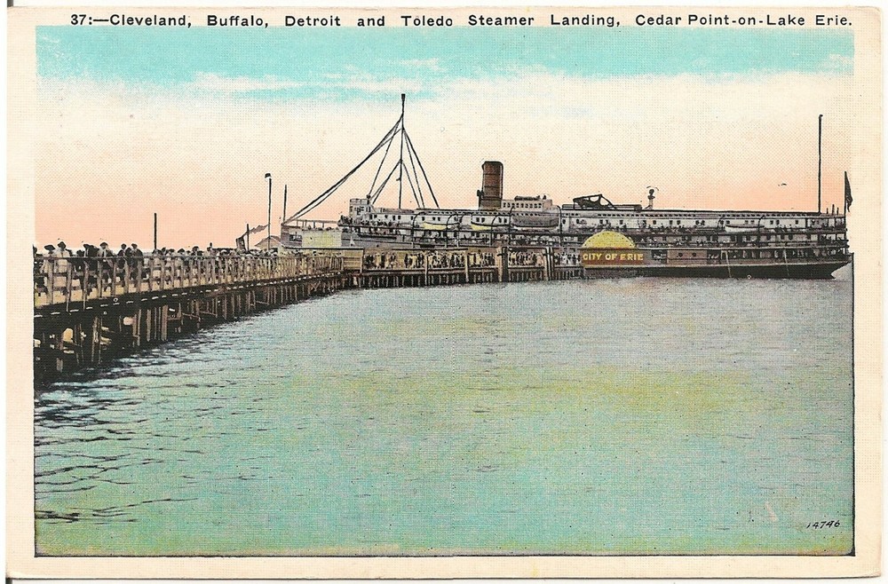 Steamer Landing at Cedar Point OH Postcard Amusement Park