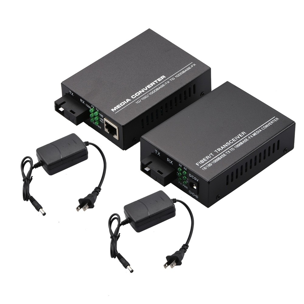 10/100/1000Mbps Single Mode 1&4 RJ45 Ethernet to Fiber Optic Media Converter